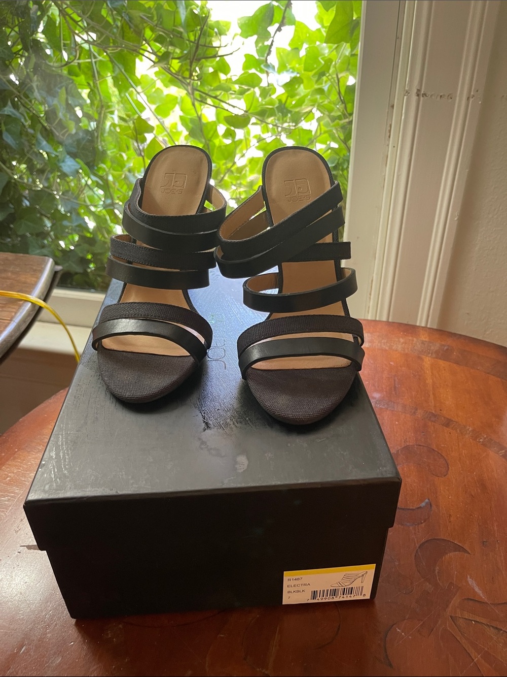 Joe's Jeans Black Multi-Strap Heeled Sandals